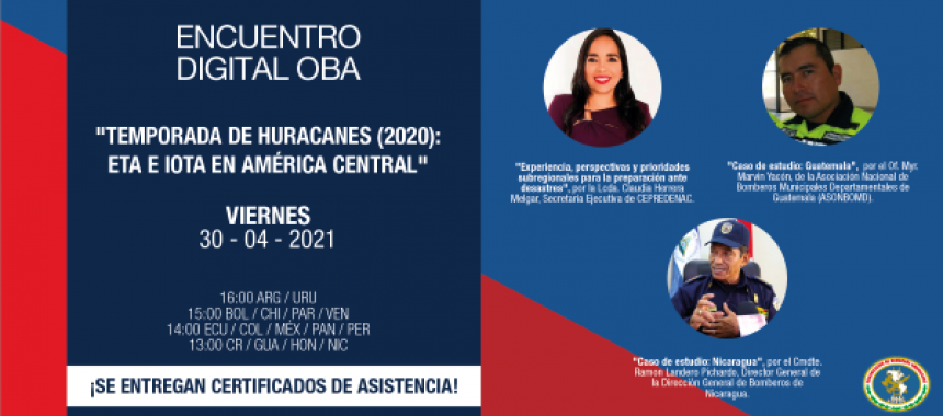Encuentro Digital OBA: “Temporada de huracanes (2020): Eta e Iota en América Central”