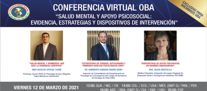 Conferencia Virtual para Miembros Activos sobre Salud Mental y Apoyo Psicosocial: evidencia, estrategias y dispositivos de intervención